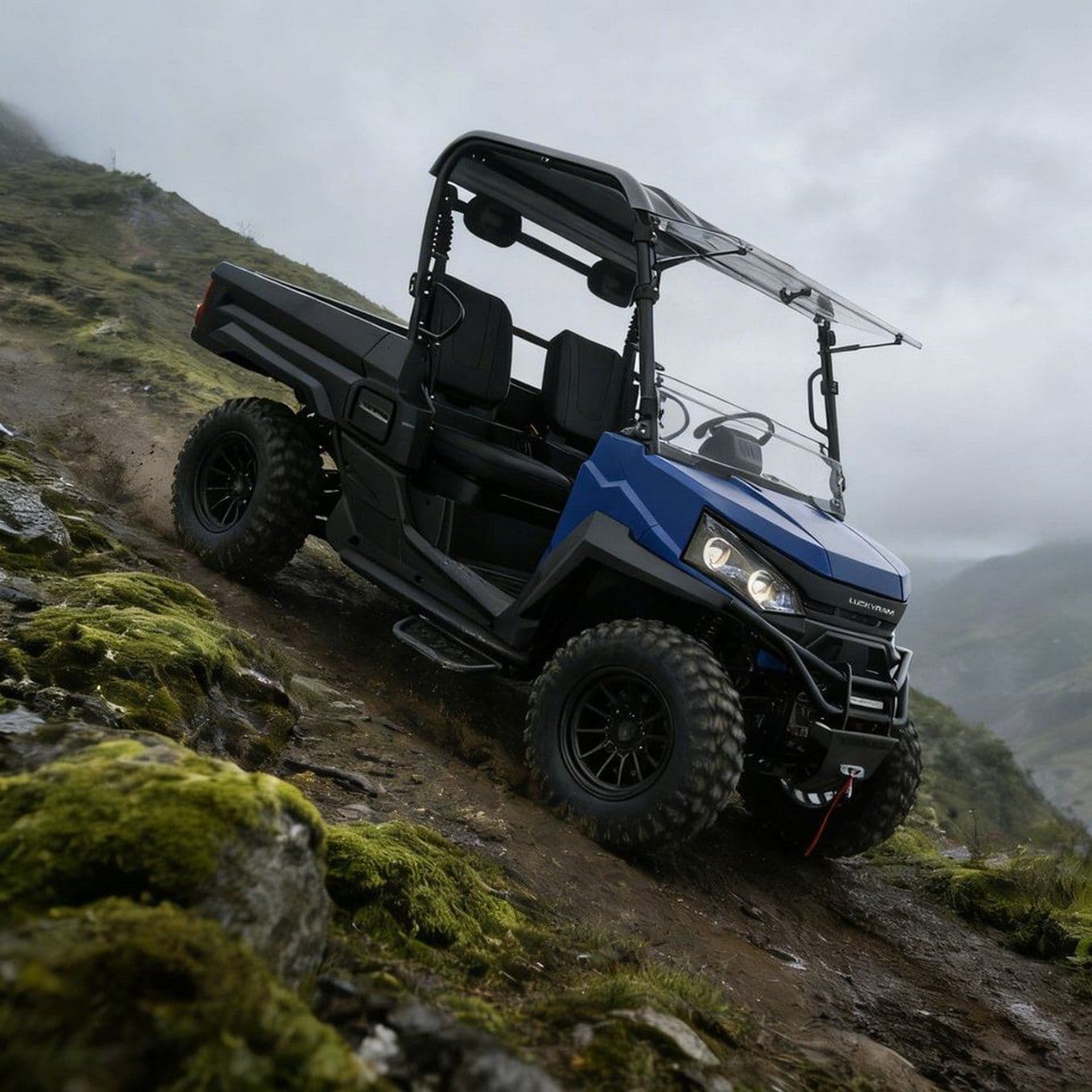 10KW AC motor 4WD UTV 73.6V 150Ah 670kg Obremenitev 400mm Gaženje