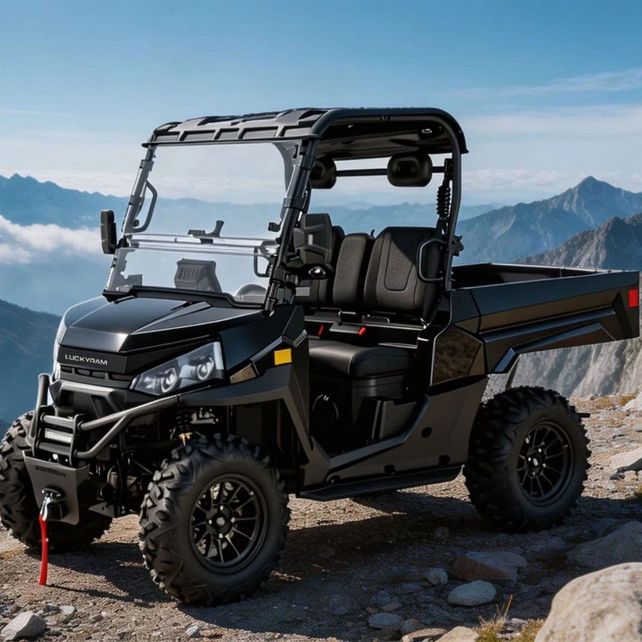 4WD električni UTV za kmetijo Ranch 14-palčne terenske pnevmatike 350 kg postelja za smeti