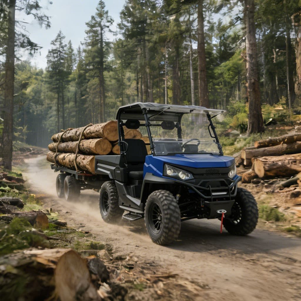 4WD električni UTV za lov na delovišču 73,6 V litijeva baterija PKE brez ključa