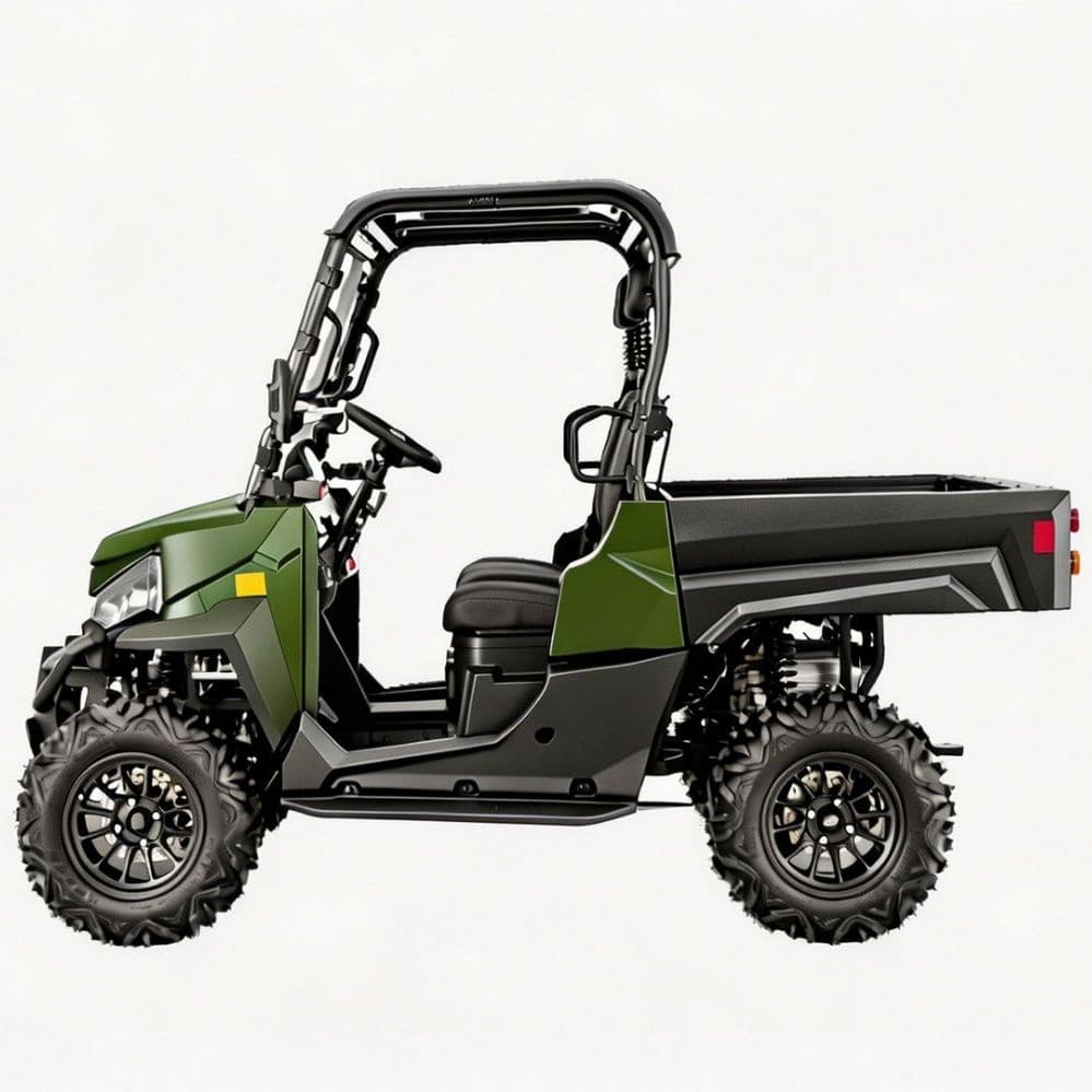 Prilagodljivi dodatki 73,6 V električni UTV PKE brez ključa 1000 kg vleka 80-100 km doseg 4WD
